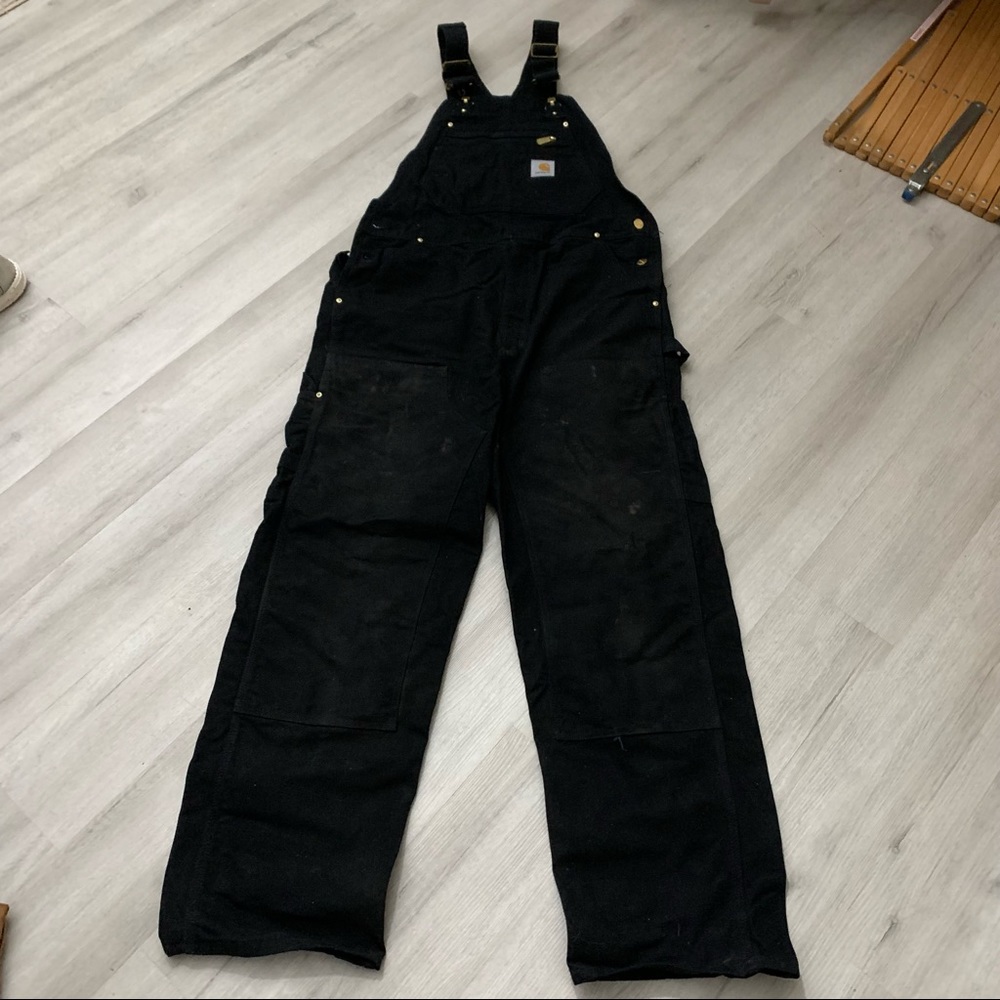 Carhartt duck bib overalls - black